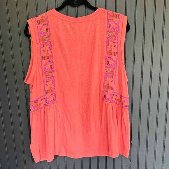 Free People Marcy Embroidered Top in
Red Orange - Picture 3 of 5